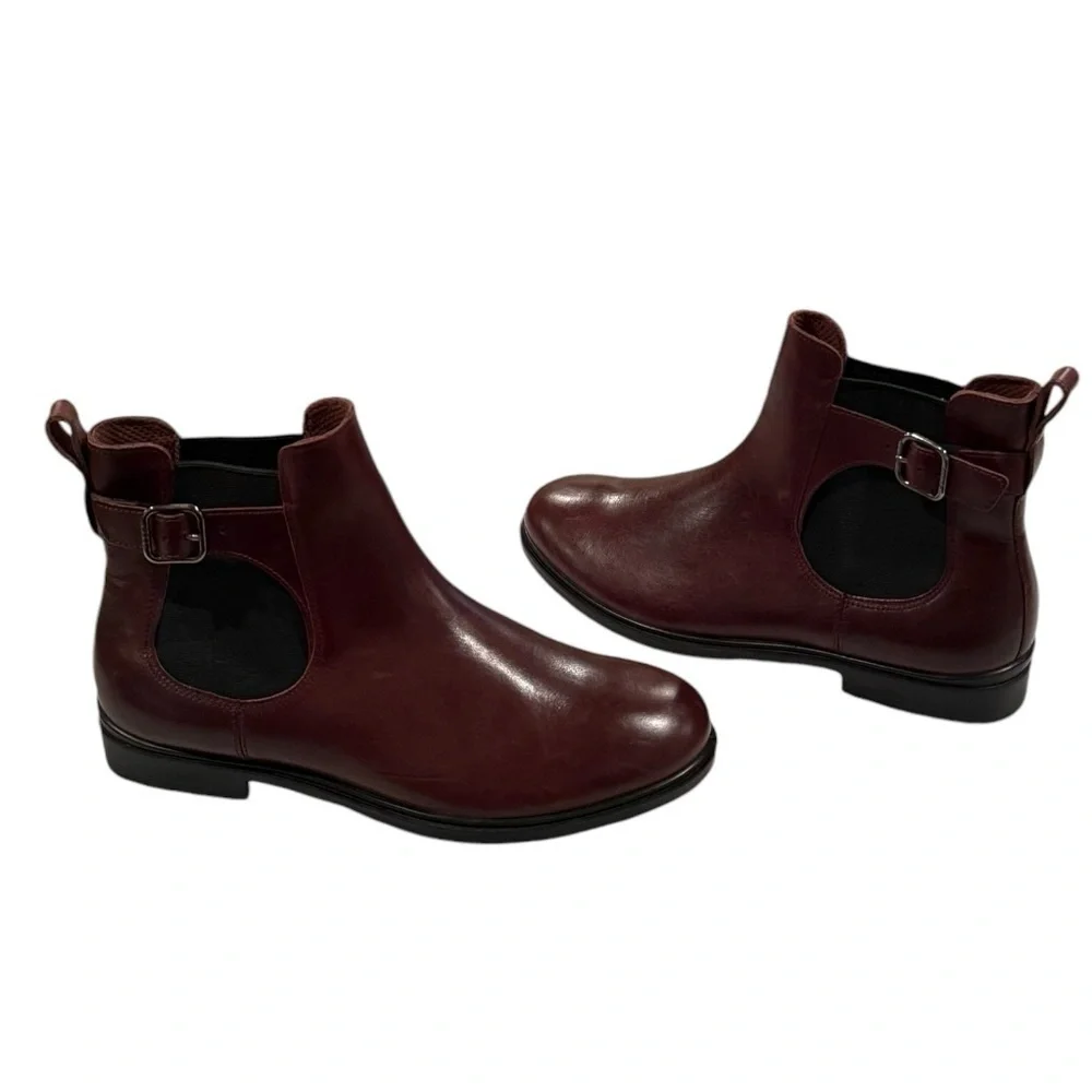 ECCO Women’s Leather Chelsea Ankle Boots Size 9-9.5 - Picture 3 of 11